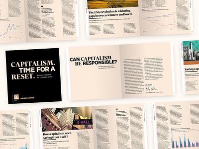 Financial Times Moral Money Booklet articles booklet brochure capitalism editorial financial times grid indesign layout newspaper print print design