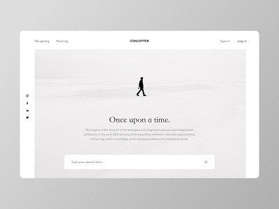 Art Gallery - Homepage artgallery clean exhibition grey homepage landing landing design landing page landing page design minimal minimalist modern uidesign white