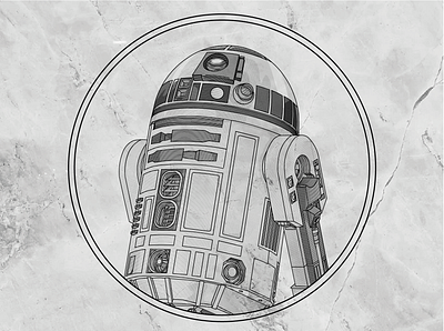 R2D2 Line Drawing fan art flat design graphic design illustration starwars starwarsday vector vector artwork