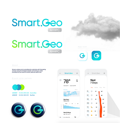 Smart.Geo logo cloud design forecast forecasting gradient logo logo design modern startup technology weather