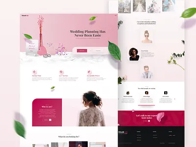 Weddings & events planners and services web design concept b2c clean concept design dribbble graphic pink smooth typography ui ui ux ui design uidesign web web design webdesign website website design wedding weddings