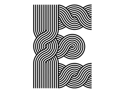 E - Braid exploration 36 days of type 36daysoftype 3days custom type illustration letter lettering logotype modular op art opart optical art sergi delgado stripes typography