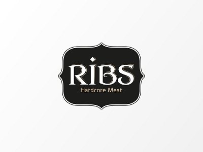 Hardcore Meat Restaurant Logo black logo meat restaurant ribs typography