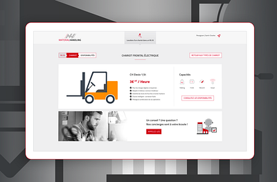 Industry - Material Handling Rental aurélie dassonville availability book a slot booking system box calendar calendar design cards design cart conciergerie greyscale handling icons set pixeloscopia red rental reservation ui design ux design