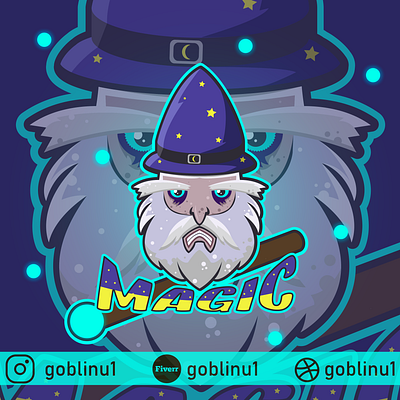 Magic logo artwork branding characterdesign design esportlogo esports gaming gaminglogo illustration logo magic mascot mascot design mascotlogo old man orb spell wizard