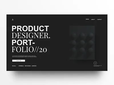 2020 Portfolio concept black minimal portfolio typography web web designer webdesign website white