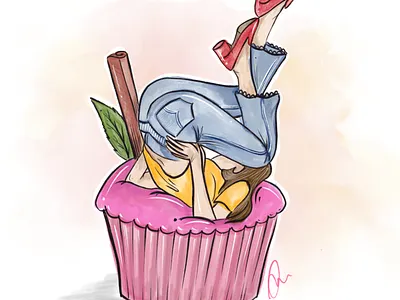 Going gaga over muffins. album art art artist comic illustration ink kyle brushes photoshop watercolour