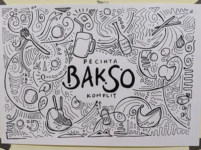 Bakso art artist branding design doodle doodleart draw drawing food simple