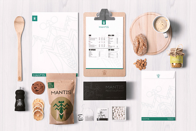 Mantis Restaurant Branding branding branding and identity graphicdesign graphicdesigns logo mantis