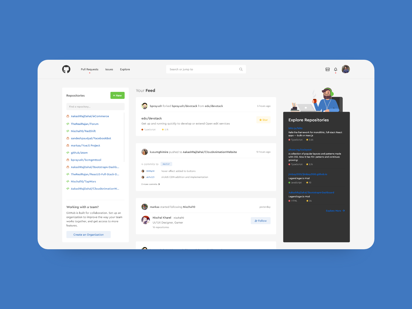 Example of Github Redesign Concept