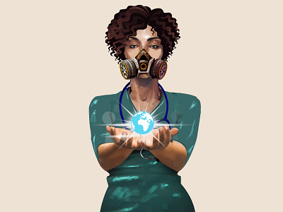 Omonyagitari adobe africa art covid 19 design doctors earth face illustration mask nairobi nurse