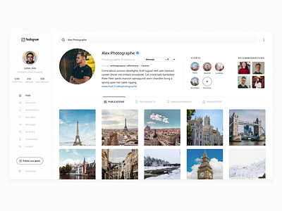 User profile page | Daily UI 006 | Intagram desktop redesign branding daily 100 daily ui daily ui challenge dailyui design desktop desktop design desktop instagram instagram instagram desktop instagram profile instagram redesign profile profile design profile page redesign user user interface user profile