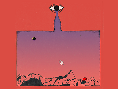 nostalgia artwork bird eye gradient illustration mountain music nostalgic ozora psychodelic texture