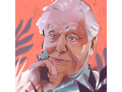 Happy Birthday Sir David Attenborough! animal animals earth editorial editorial illustration frog illustration nature nature illustration planet plants portrait science