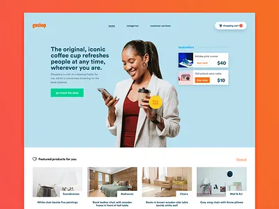 Goshop e-commerce design branding clean design hero interface modern ui ui kit user interface web