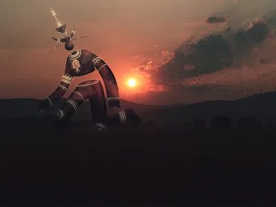 The crossing art artwork characterdesign characters design giant holy illustration landscape mixed media nature pattern photography slovakia sun transparency