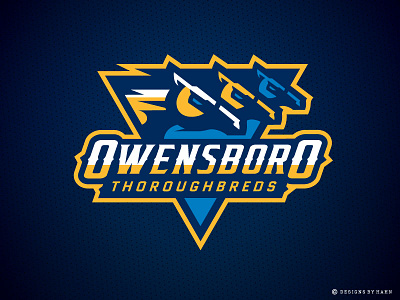 Owensboro Thoroughbreds Primary Logo horse logo kentucky logo owensboro sports logo the basketball league thoroughbreds logo