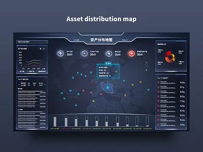 Asset distribution map data visualization design illustration ui web
