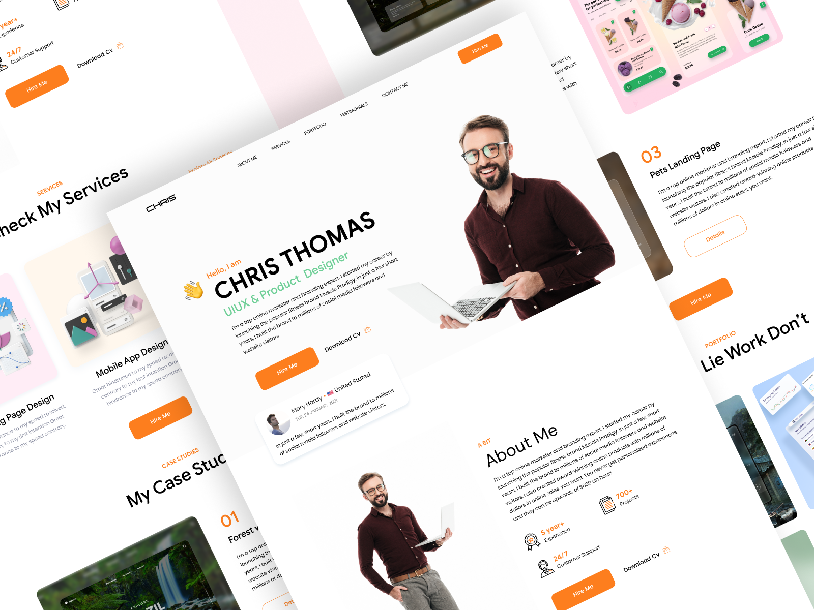Freelancer landing page by Mike Taylor on Dribbble