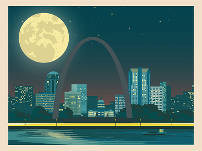 St. Louis at night. design illustration illustration art vector