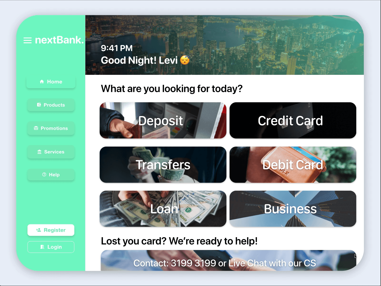 nextBank. - Virtual Personal & Commerical Bank 2020 bank design dribbble finance invite shot ui website