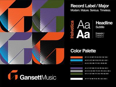 Logo Guideline Gansett Music brand identity brand manual branding branding design color color palette guidelines helvetica identity identity branding identitydesign logo logo design logo guide logo guidelines logodesign major mark music record label