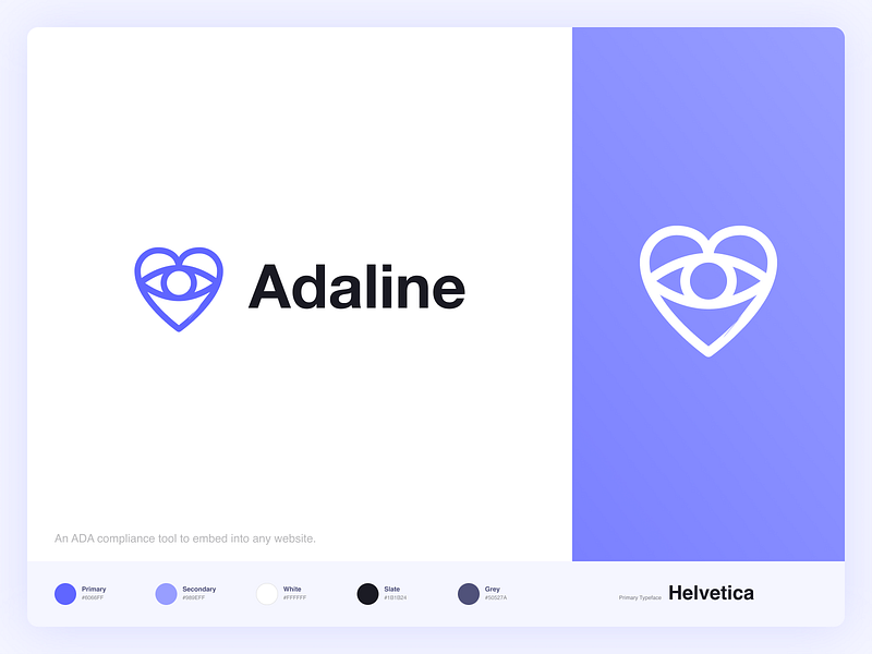 ADA Compliance Logo 💙 ada blue branding branding and identity branding concept clean compliance eyelogo flat heart logo logo logo design modern logo simple typography vector