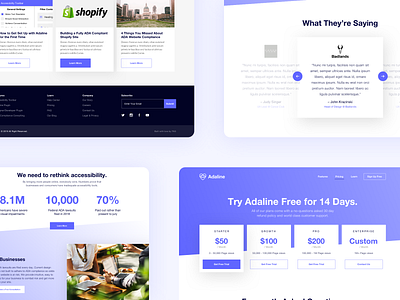 ADA Compliance Website blue clean components digital flat minimal pricing pricing table saas saas website simple testimonial ui ui design ux web