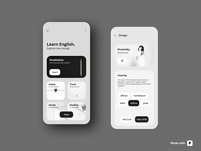 Vocabulary learning app brand identity branding branding design communication design graphic ios app iphone x learning app minimal mobile ui ui ux ui design uidesign uiux userexperiencedesign userinterface vocabulary