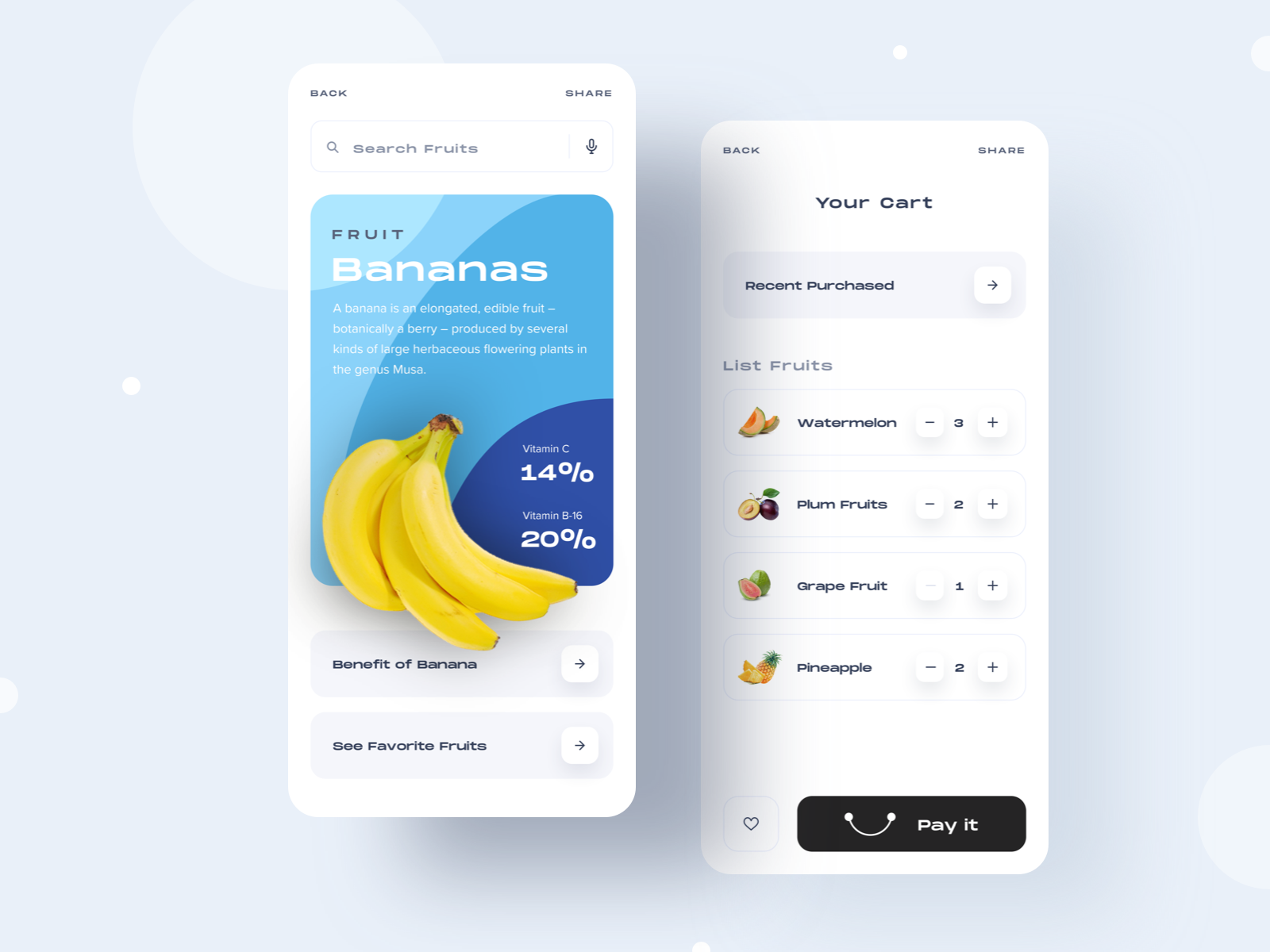 Example of Fruits App ⠿ Work Diary