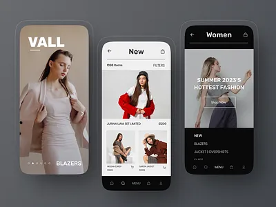 Vall - Fashion E-commerce Mobile App application branding dark mode design e commerce e commerce design fashion fashion app figma graphic design high fashion marketplace minimal minimalist mobile app online store shop ui ui ux