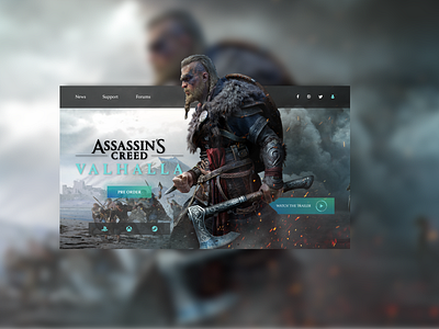 Assasin's Creed Landing page assassins creed creative design graphic design illustrator cc landing page design landingpage typography ui ux valhalla webdesign website website design