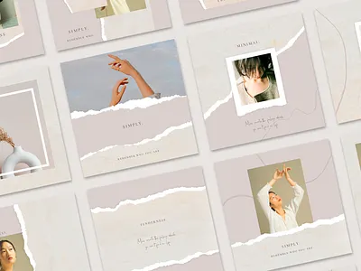 Ellie - Instagram Templates banner blog branding canva canva template design instagram instagram template paper photoshop post social media template torn paper