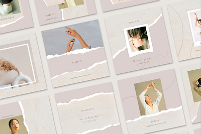 Ellie - Instagram Templates banner blog branding canva canva template design instagram instagram template paper photoshop post social media template torn paper