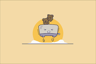 Vector illustration toaster bread cartoon design food toaster vector vector illustration yellow