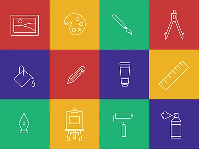 Art icons flat icon design icons icons set ui ux