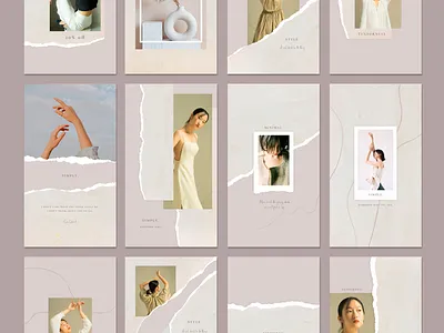 Ellie - Instagram Templates banner blog canva canva template design instagram instagram template paper photoshop post social media template torn paper