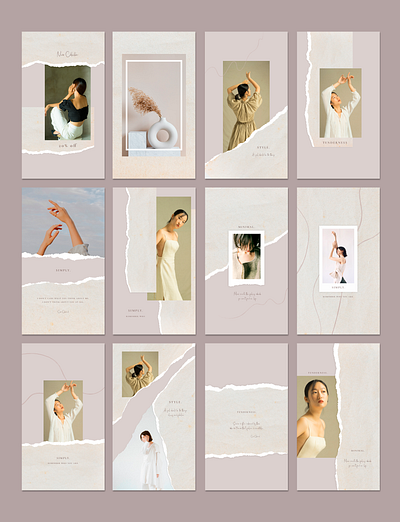 Ellie - Instagram Templates banner blog canva canva template design instagram instagram template paper photoshop post social media template torn paper