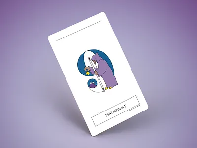 10/78 - The Hermit 1960s style pop art illustration tarot