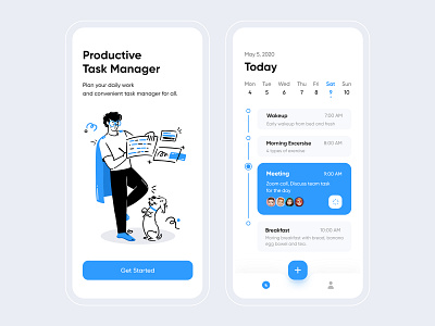 Task Schedule - Mobile App 2020 trend app application design illustration meeting minimal minimalism mobile app schedule shot task task list task management task manager trend ui user experience user interface ux