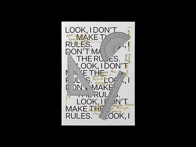 I Don't Make The Rules design graphic graphic design graphicdesign illustration layout personal personal project poster rulers typography vector vector illustration