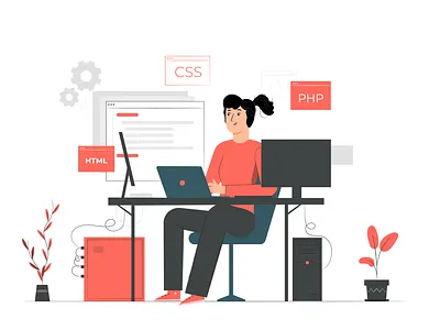 Web Development Illustration app branding design flat flat design icon illustration minimal ui ux