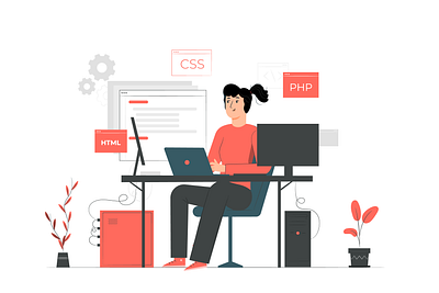 Web Development Illustration app branding design flat flat design icon illustration minimal ui ux