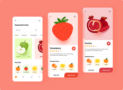 Fruits shopping Mobile App best design design fruits fruits and vegetables online grocery mobile app design mobile ui mobileapp shopping shopping app ui uidesign uiux ux