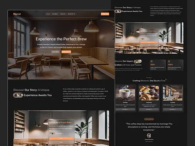 Blg.Cofi - A Cozy & Elegant Coffee Shop Web Design cafe coffee dark dark mode elegant kopi landing page minimalist mocca product designer ui uiux uiux design ux visual design web design website