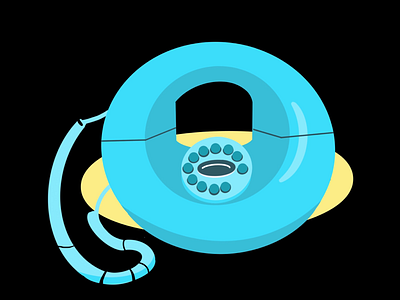 Donut Phone 70s blue classic communication dial donutphone phone telephone