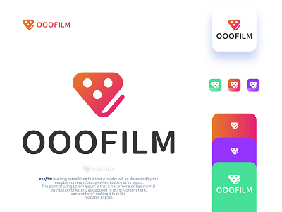OOOFILM For Movie App Logo 3d app blockchain blockchain technology branding branding identity design business agency service cube flat grid gloden ratio hexagon icon icon illustrator color identity logo software application desktop