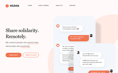 HUMA - Chatbot Landing Page chatbot landingpage medium uidesign uxdesign web