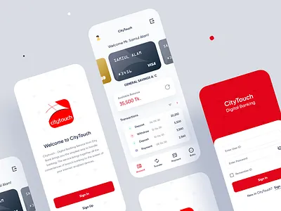 Mobile Banking App - CityTouch Redesign app app design bd app citybank citybankapp citytouch cool dashboard digital wallet mobile bank mobilebanking modern money money transfer pay bill redesign trendy ui ui ux wallet app