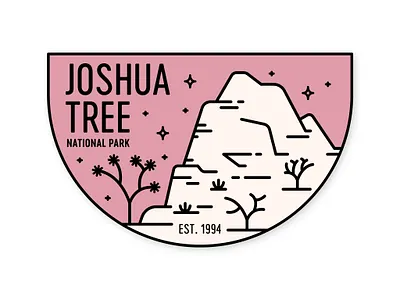 Joshua Tree badge california desert joshua tree mojave national park patch stars sticker